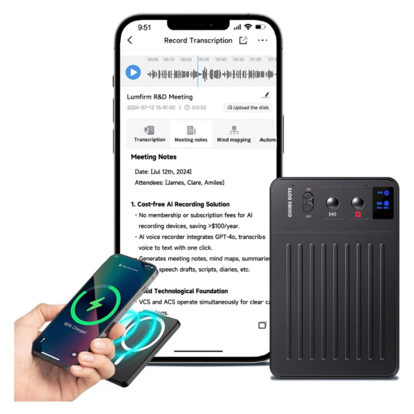 Ludfirm AI Voice Recorder With 64GB Memory Fashion