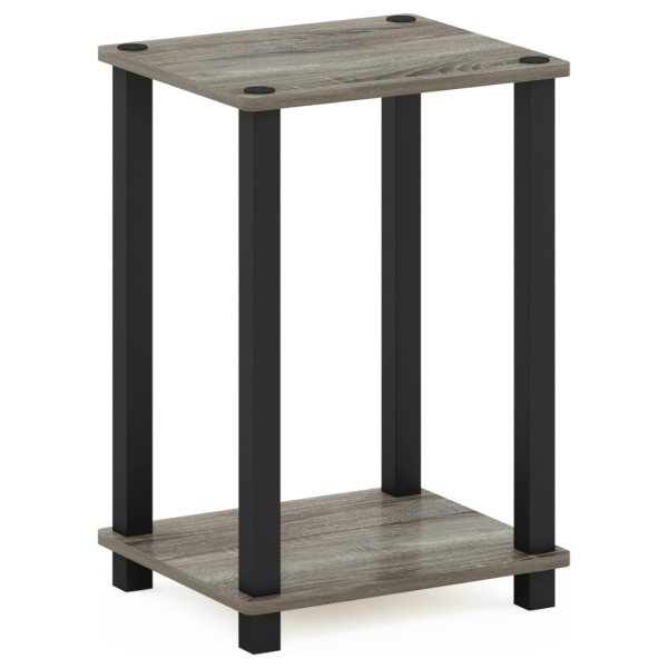 1-Tier Wood End Side Night Stand Table W  Plastic Poles Fashion