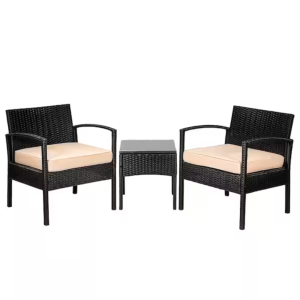 3-Piece Barton Stationary Wicker Outdoor Bistro Set Hot on Sale