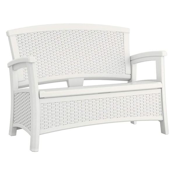 Suncast Elements Stylish Lightweight Loveseat Outdoor Seating With Convenient Built In Universal Storage Sale