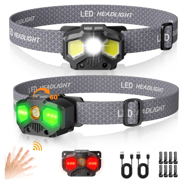 2-Pack 1400 Lumens LED Rechargeable Headlamp Cheap