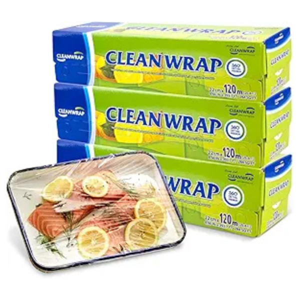 3-Pack CLEANWRAP Plastic Wrap For Food (8.66in x 393.7ft) For Cheap