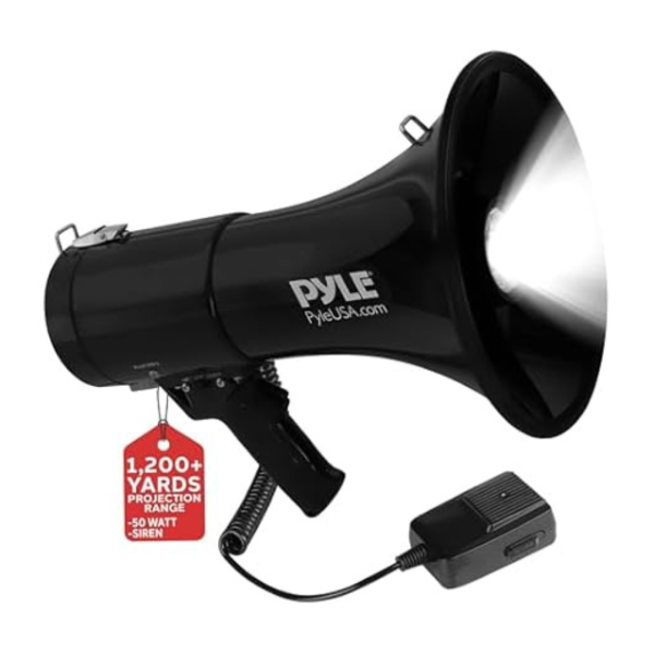 Pyle 50W Portable Megaphone Bullhorn Speaker With Microphone Hot on Sale