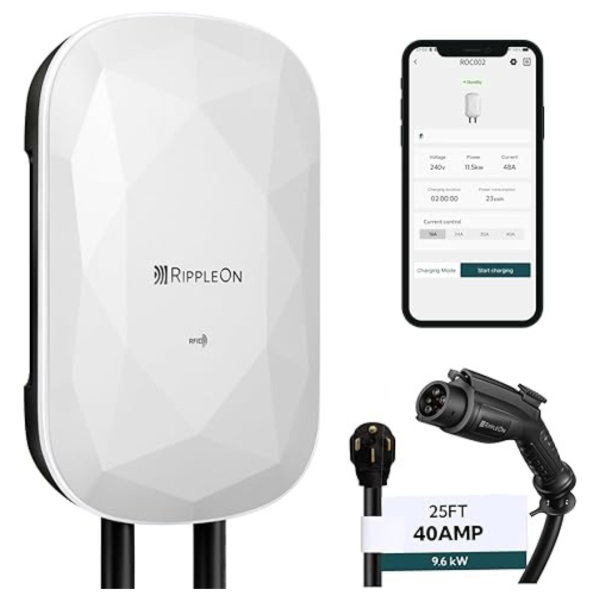 Rippleon Level 2 EV 40 Amp 240V Electric Car Charger Online Sale