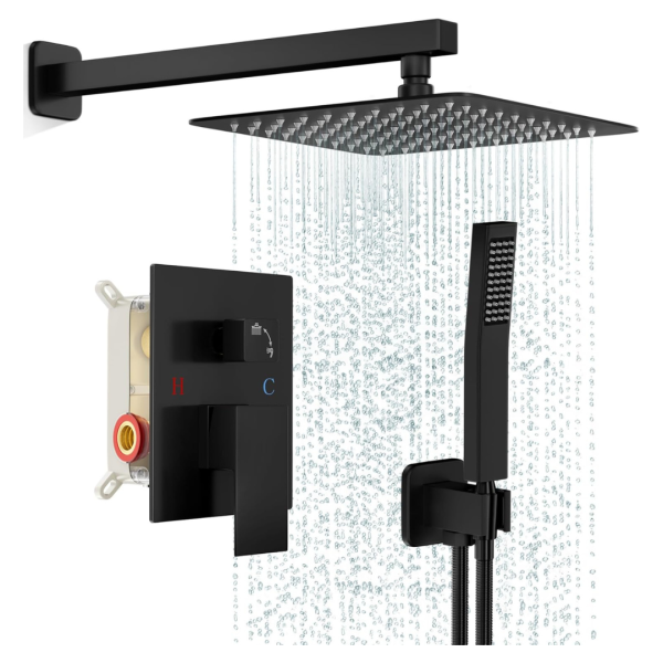 Fpxrng Black Rainfall Shower System With Rain Shower Head Cheap