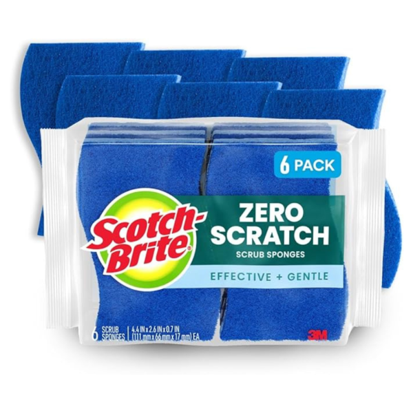 6-Pack Scotch-Brite Zero Scratch Scrub Sponges Online now