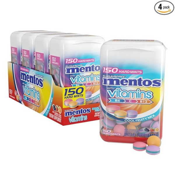 4-Pack Mentos Vitamin Sugarfree Hard Mints, 150-Piece Cheap