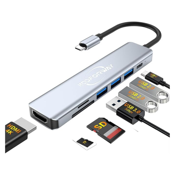 7-In-1 USB-C Hub Laptop Multiport Adapter Docking Station Cheap