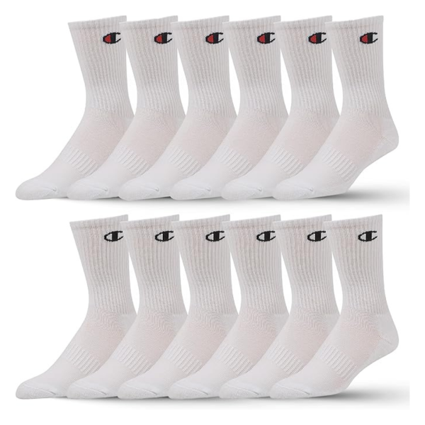 12-Pair Champion Crew Low Cut No Show Ankle Quarter Socks For Cheap