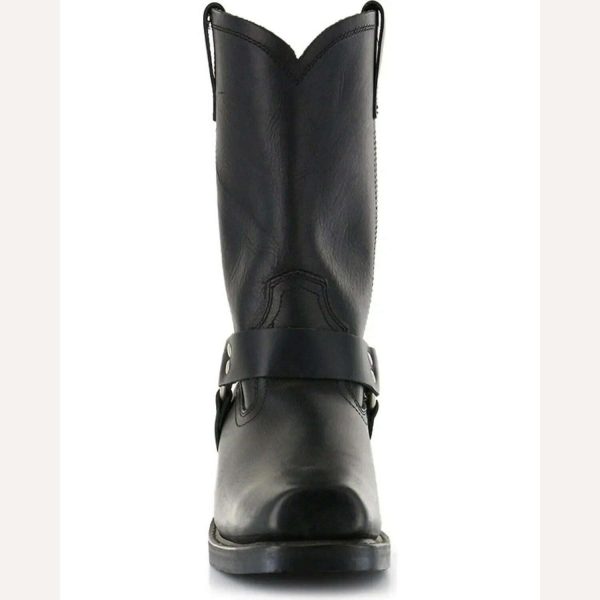Retro Cowboy Boots Men Mid Calf Western Boots Men Pu Leather Boots Man Slip On Shoes Winter Knight Boots Booties Plus Size 39-48 Online Hot Sale - Image 5
